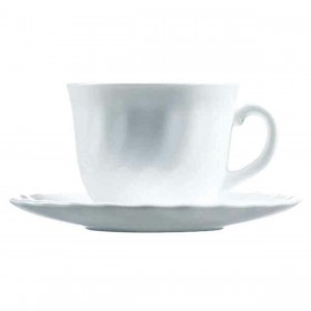 Set di Tazze e Piatti Luminarc 00106 (4 pcs) Bianco Vetro 280 ml (4 Pezzi)