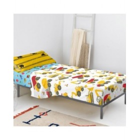 Set di Lenzuola HappyFriday Mr Fox Machinery Multicolore Singolo 2 Pezzi