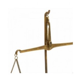Statua Decorativa Alexandra House Living Marrone Ottone Legno di acacia Bilancia 12 x 25 x 12 cm