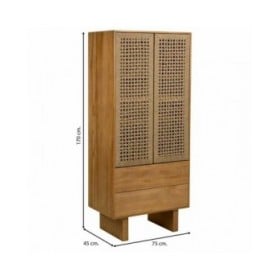 Armadio Alexandra House Living Marrone Corda Legno di abete Legno di paulownia 45 x 170 x 80 cm 45 x 170 x 75 cm