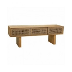 Tavolo aggiuntivo Alexandra House Living Marrone Corda Legno di abete Legno di paulownia 36 x 45 x 130 cm