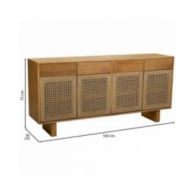 Credenza Alexandra House Living Marrone Legno di abete Legno di paulownia 36 x 75 x 160 cm