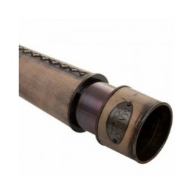Statua Decorativa Alexandra House Living Marrone Pelle Vetro Ottone Telescopio 8 x 8 x 40 cm