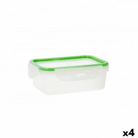 Porta pranzo Quid Greenery 1 L Trasparente Plastica 13 x 18 x 6,8 cm - 1 L (4 Unità) (Pack 4x)