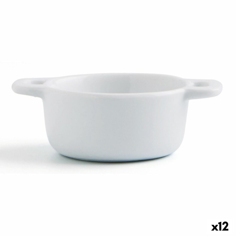 Set da Aperitivo Quid Gastro Fun Bianco Ceramica 10 x 7 x 4 cm (12 Unità)