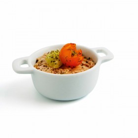 Set da Aperitivo Quid Gastro Fun Bianco Ceramica 10 x 7 x 4 cm (12 Unità)