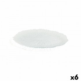 Piatto da pranzo Quid Mar De Viento Trasparente Vetro Ø 32 cm (6 Unità) (Pack 6x)