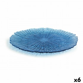 Piatto da pranzo Quid Mar De Viento Azzurro Vetro Ø 32 cm (6 Unità) (Pack 6x)
