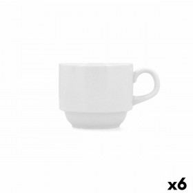 Set di Tazze da Caffè Bidasoa Glacial Bianco Ceramica 180 ml Caffè (6 Unità)