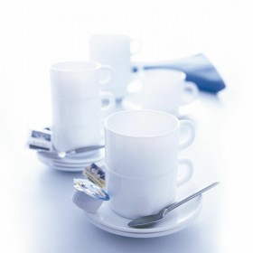 Set di Tazze Luminarc Apilable Bianco 280 ml Impilabile (6 Unità)