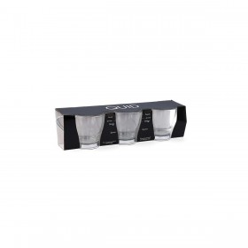 Set di Tazze da Caffè Quid Supreme Trasparente Vetro Acciaio 110 ml 3 Pezzi