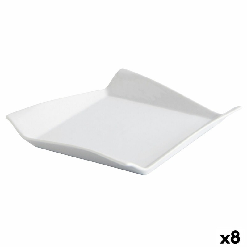 Piatto da pranzo Quid Gastro Fresh Bianco Ceramica Sandwich (8 Unità)