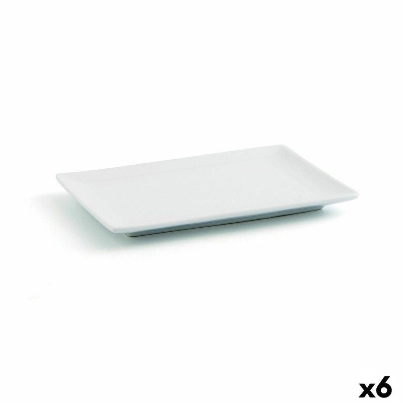 Vassoio per aperitivi Quid Gastro Fun Bianco Ceramica 20 x 13 x 2 cm (6 Unità)