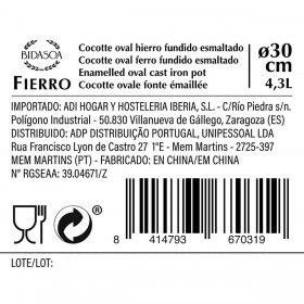 Casseruola con coperchio Bidasoa Rosso Metallo (4,3 L)