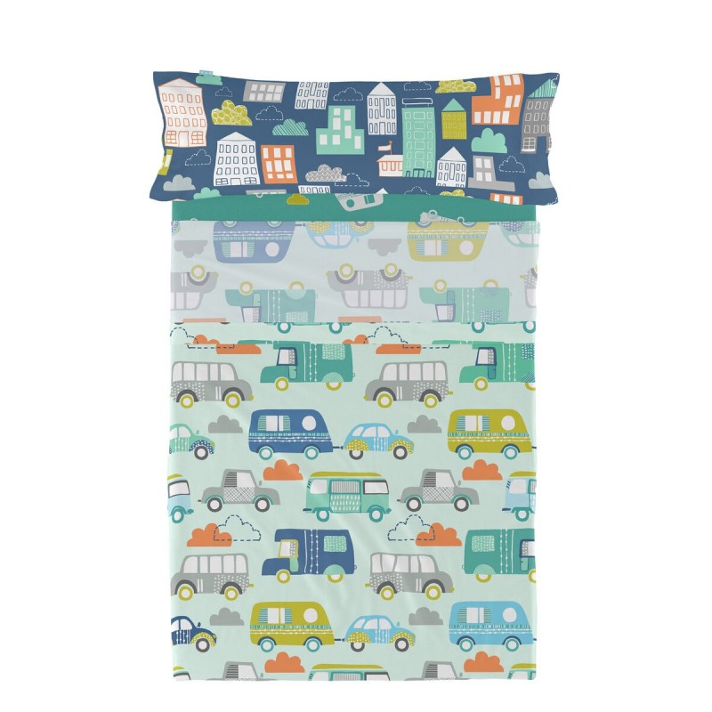 Set di Lenzuola HappyFriday Moshi Moshi Holidays  Multicolore Singolo 2 Pezzi
