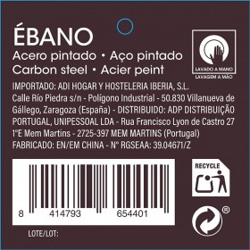 Supporto per Utensili da Cucina Quid Ebano Metallo 12,5 x 12,5 x 16,5 cm
