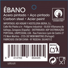 Portafrutta Quid Ebano 28 x 11,5 cm Nero Metallo
