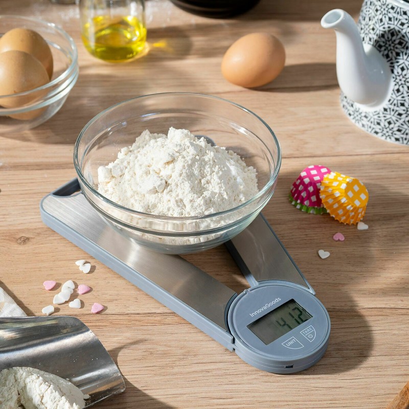 Bilancia da Cucina Digitale Pieghevole InnovaGoods Grigio 5 kg (Ricondizionati A)