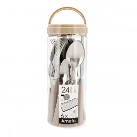 Set di Posate Amefa Paille Grigio 24 Unità Metallo