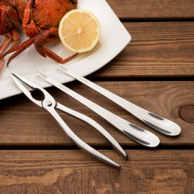Set per frutti di mare Koala Eco Metallo 20 x 2,3 x 2 cm 3 Pezzi