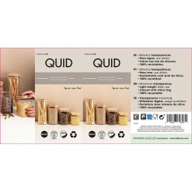 Barattolo Quid Cocco Trasparente Vetro Silicone 2 L