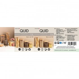 Barattolo Quid Cocco Trasparente Silicone Vetro (1,1L)