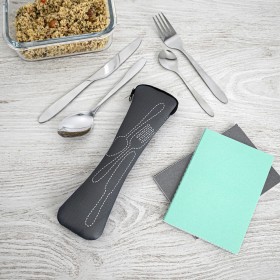 Set di Posate Quid Grigio 5 Pezzi Metallo