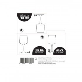 Set di Bicchieri da Gin Tonic Ginger Trasparente Vetro 660 ml