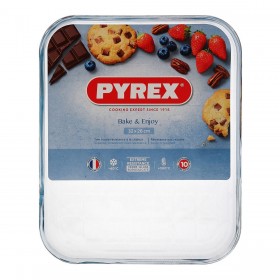 Stampo Rettangolare Pyrex Classic Vidrio Trasparente Vetro 33 x 27 x 2 cm Piano (6 Unità)