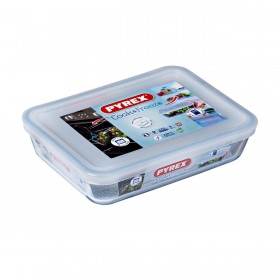 Portapranzo Rettangolare con Coperchio Pyrex Cook & Freeze 19 x 14 x 5 cm 800 ml Trasparente Silicone Vetro (6 Unità)