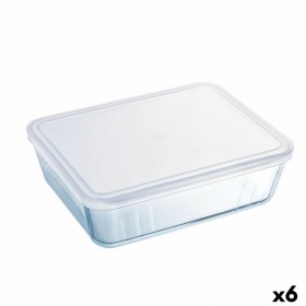 Portapranzo Rettangolare con Coperchio Pyrex Cook & Freeze 22,5 x 17,5 x 6,5 cm 1,5 L Trasparente Silicone Vetro (6 Unità)