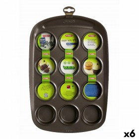 Teglia per Muffin Pyrex Asimetria Nero 38 x 25 x 5 cm (6 Unità)