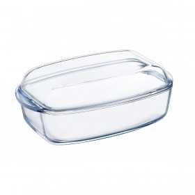 Teglia da Cucina Pyrex Classic Con coperchio 4,5 L 38 x 22 x 11 cm Trasparente Vetro (3 Unità)