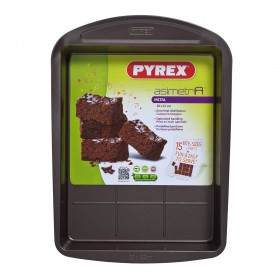 Stampo Rettangolare Pyrex Asimetria Nero Metallo 28 x 22 cm Rettangolare (6 Unità)