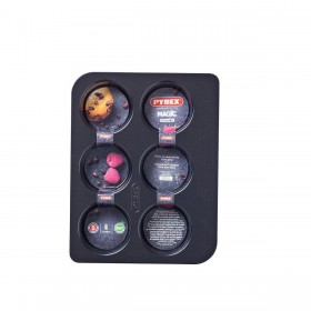 Teglia per Muffin Pyrex Magic Nero 24 x 18 x 3 cm (6 Unità)