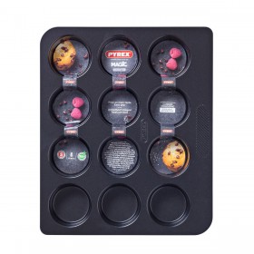 Teglia per Muffin Pyrex Magic Nero 31 x 26 x 4 cm (6 Unità)