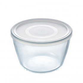 Porta Pranzo Rotondo con Coperchio Pyrex Cook & Freeze 1,6 L 17 x 17 x 12 cm Trasparente Silicone Vetro (4 Unità)
