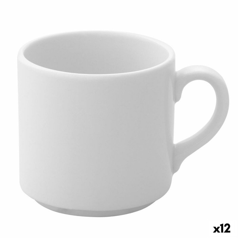 Set di Tazze da Caffè Ariane Prime Bianco Ceramica 200 ml Caffè (12 Unità)