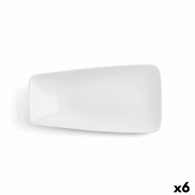 Piatto da pranzo Ariane Vital Rectangular Rettangolare Bianco Ceramica 38 x 20,4 cm (6 Unità)