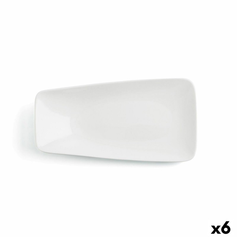 Piatto da pranzo Ariane Vital Rectangular Rettangolare Bianco Ceramica 38 x 20,4 cm (6 Unità)