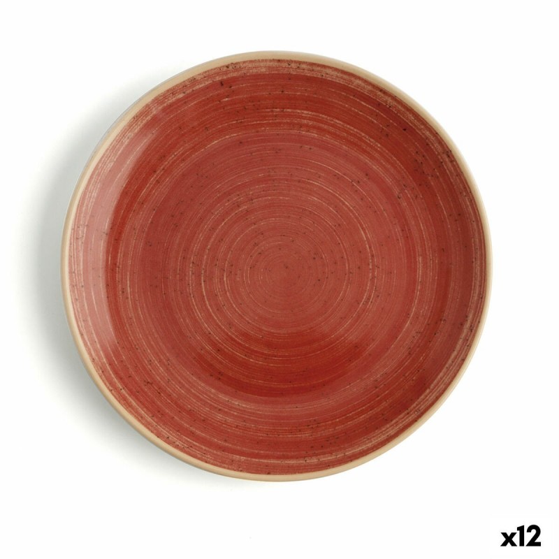 Piatto da pranzo Ariane Terra Rosso Ceramica Ø 18 cm (12 Unità)