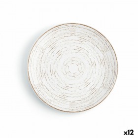 Piatto da pranzo Ariane Tornado White Bicolore Ceramica Ø 18 cm (12 Unità)