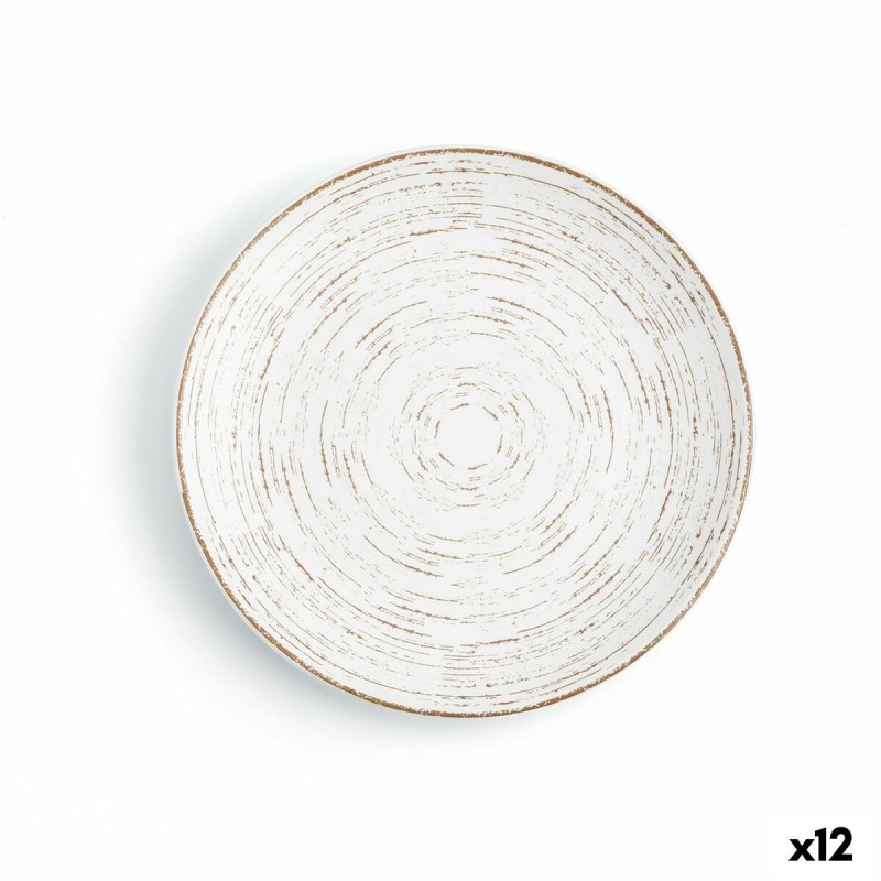 Piatto da pranzo Ariane Tornado White Bicolore Ceramica Ø 18 cm (12 Unità)
