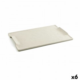 Vassoio per aperitivi Quid Mineral Gres Beige Ceramica 35 x 23 cm (6 Unità)