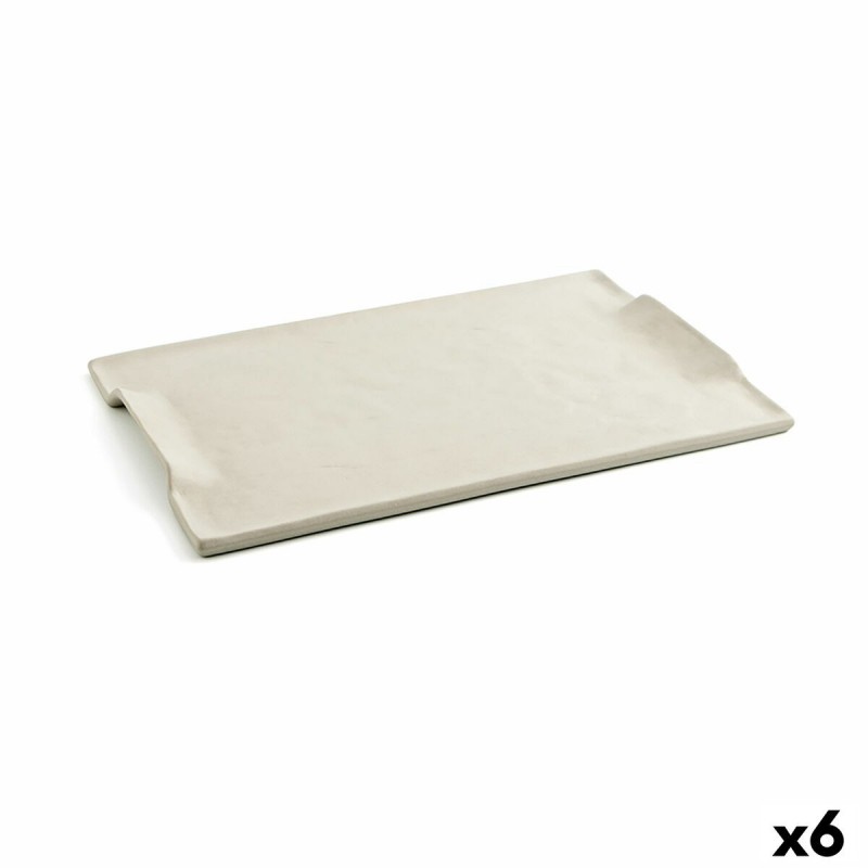 Vassoio per aperitivi Quid Mineral Gres Beige Ceramica 35 x 23 cm (6 Unità)