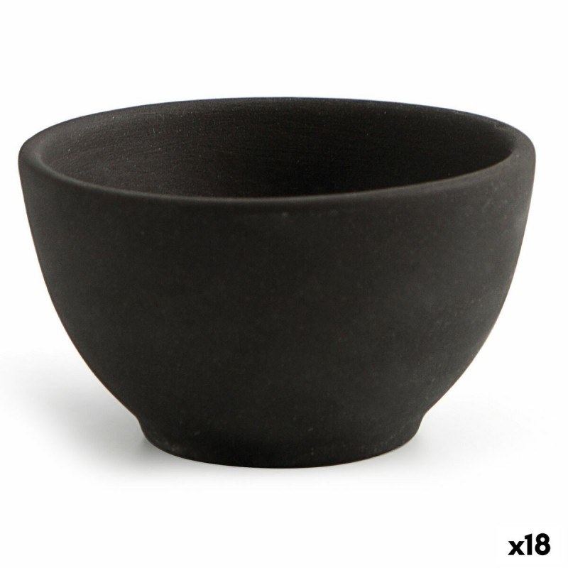 Ciotola per Aperitivi Quid Mineral Gres Nero Ceramica 9 x 5 cm (18 Unità)