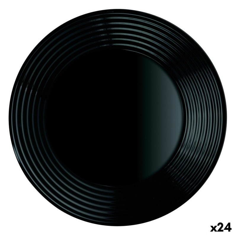 Piatto Fondo Luminarc Harena Nero Vetro (Ø 23,5 cm) (24 Unità)