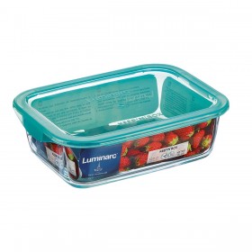 Portapranzo Rettangolare con Coperchio Luminarc Keep'n Lagon 12 x 8,5 x 5,4 cm Turchese 380 ml Vetro (6 Unità)