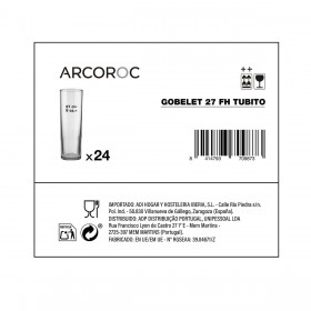 Set di Bicchieri Arcoroc Tubito Trasparente Vetro 270 ml Tubo 24 Unità