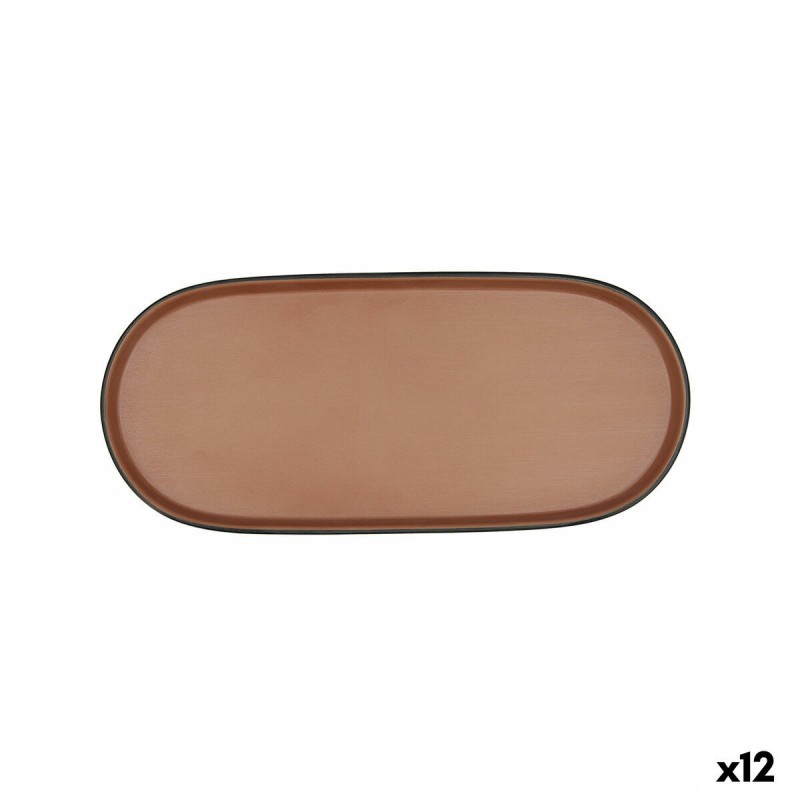 Vassoio per aperitivi Bidasoa Gio Marrone Plastica 28 x 12 cm (12 Unità)